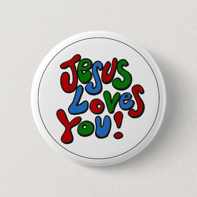 Badge Rond 5 Cm Jésus t'aime (Devant)