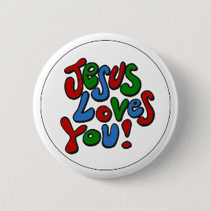 Badge Rond 5 Cm Jésus t'aime