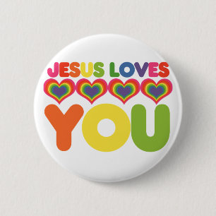 Badge Rond 5 Cm Jésus t'aime