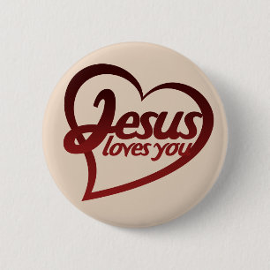 Badge Rond 5 Cm Jésus t'aime