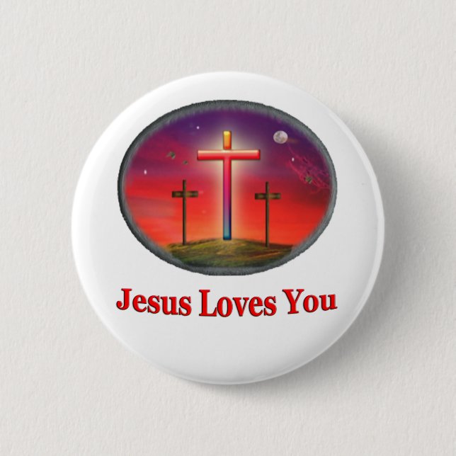 Badge Rond 5 Cm jésus t'aime (Devant)