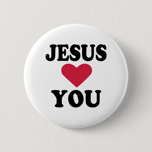 Badge Rond 5 Cm Jésus vous aime (Devant)