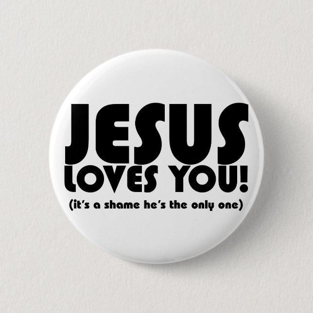 Badge Rond 5 Cm Jésus vous aime bouton (Devant)