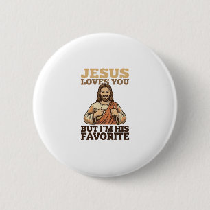 Badge Rond 5 Cm Jésus vous aime drôle vintage foi conception de t