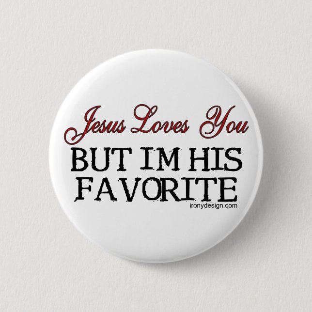 Badge Rond 5 Cm Jésus Vous Aime Favorite (Devant)