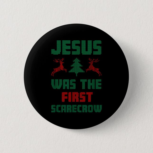 Badge Rond 5 Cm Jesus Was The First Ecrow Ugly Sweater Style  (Devant)