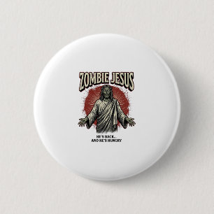 Badge Rond 5 Cm Jésus zombie gravure vintage dessin de t-shirt drô