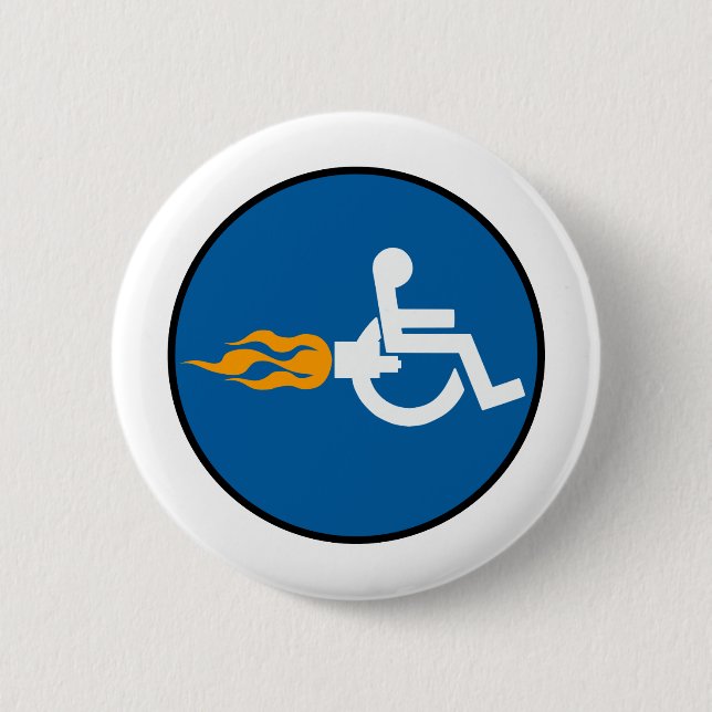 Badge Rond 5 Cm Jet fauteuil roulant (Devant)