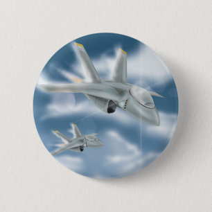 Badge Rond 5 Cm Jet Fighter Aircraft