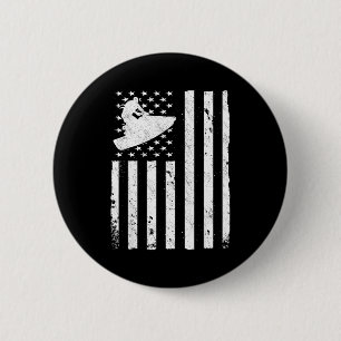 Badge Rond 5 Cm Jet ski américain drapeau américain jetski