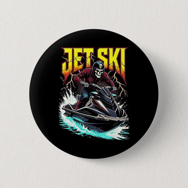 Badge Rond 5 Cm Jet Ski Cool (Devant)