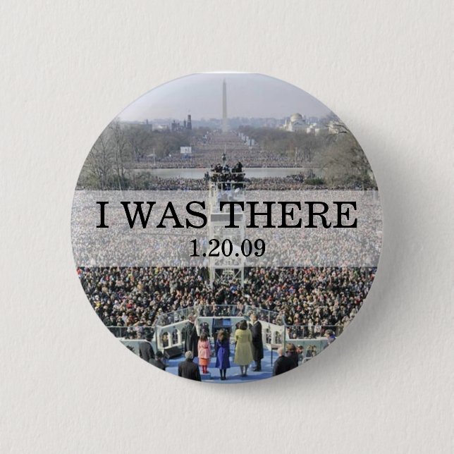 Badge Rond 5 Cm J'ÉTAIS LÀ : Foule à l'investiture pendant la céré (Devant)