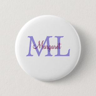 Badge Rond 5 Cm jeté simple minimal ajouter nom monogramme rose ro