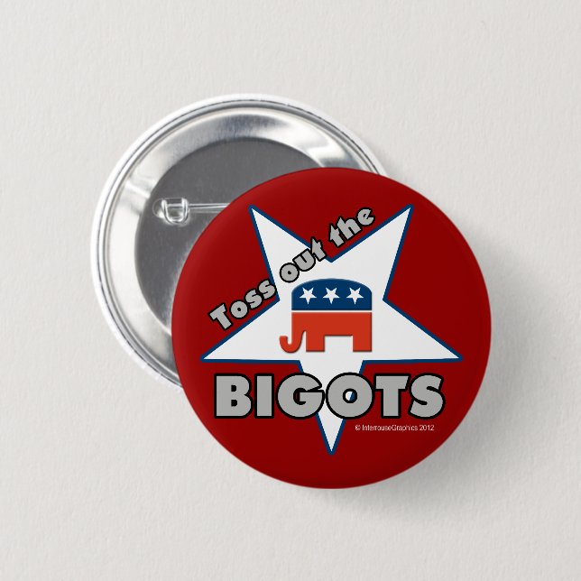 Badge Rond 5 Cm Jetez les BIGOTS GOP ! (Devant & derrière)