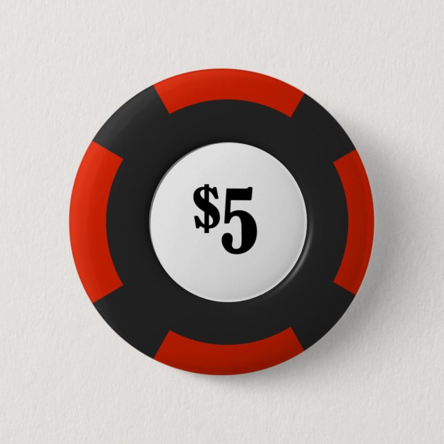 Badge Rond 5 Cm jeton de poker de cinq dollars (Devant)