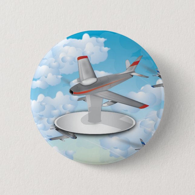 Badge Rond 5 Cm Jets (Devant)