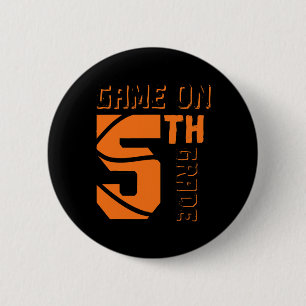 Badge Rond 5 Cm Jeu Amusant Sur Le Basketball De 5E Année Premier 