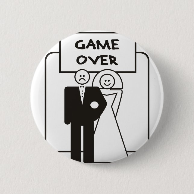 Badge Rond 5 Cm Jeu au-dessus de mariage (Devant)