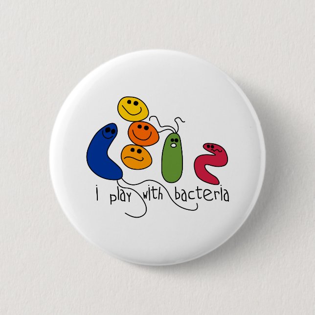 Badge Rond 5 Cm Jeu avec des bactéries (Devant)