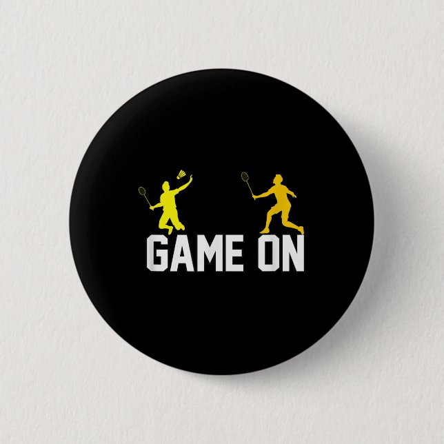 Badge Rond 5 Cm Jeu Badminton (Devant)