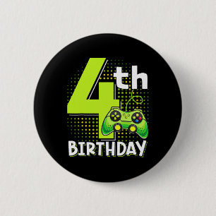 Badge Rond 5 Cm Jeu d'anniversaire 4 ans Vieux jeu vidéo amusant B