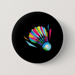 Badge Rond 5 Cm Jeu de badminton volant sport badminton Pop Art