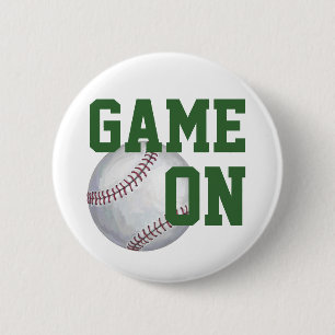 Badge Rond 5 Cm Jeu De Baseball Sur