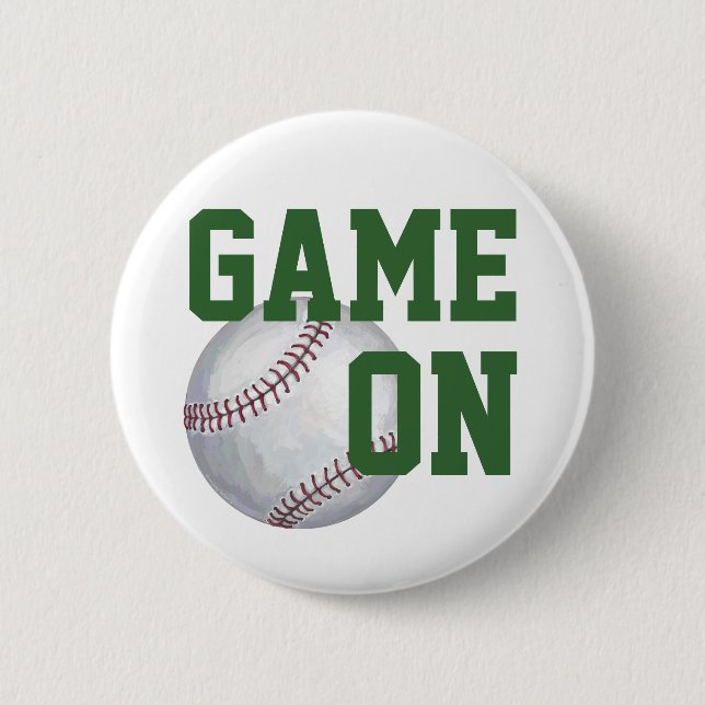 Badge Rond 5 Cm Jeu De Baseball Sur (Devant)