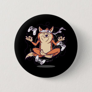Badge Rond 5 Cm Jeu de Chien Japonais Shiba Inu