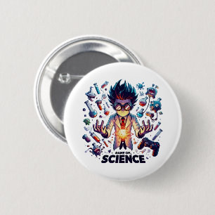 Badge Rond 5 Cm Jeu de concoction chimique activé, thème scientifi