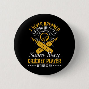 Badge Rond 5 Cm Jeu de cricket Cricketing - Super joueur de cricke