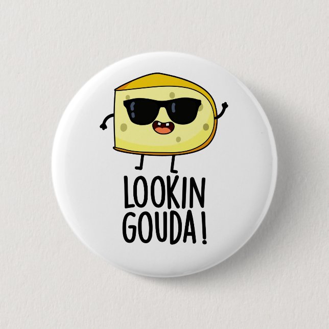 Badge Rond 5 Cm Jeu de fromage amusant Gouda (Devant)