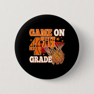 Badge Rond 5 Cm Jeu De Garçons Sur Basketball 4E Année Retour À L'