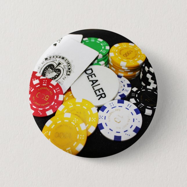 Badge Rond 5 Cm Jeu de jetons Casino Win Jeu chance Risque pari (Devant)