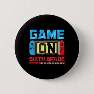 Badge Rond 5 Cm Jeu De Joueur De Sixième Année Retour À L'École Pr