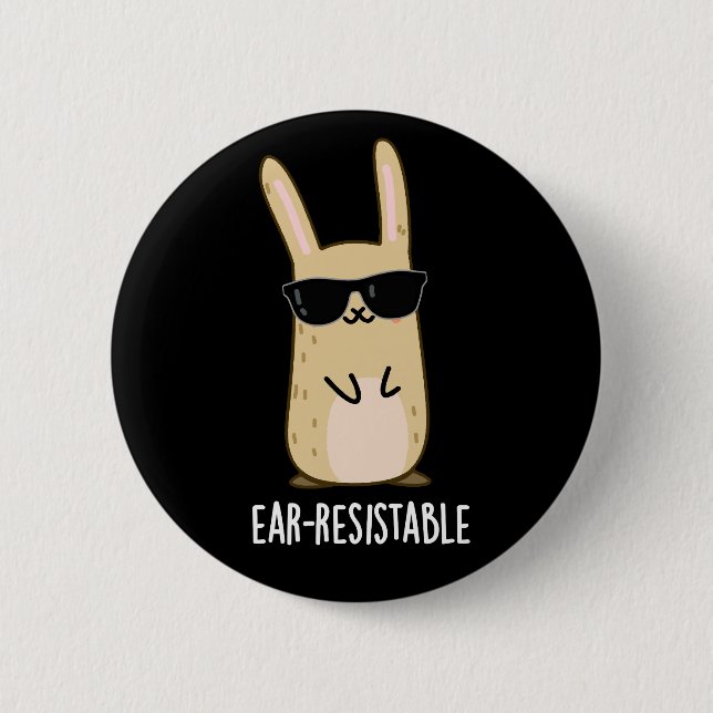 Badge Rond 5 Cm Jeu de lapin lapin drôle résistant à l'oreille Jeu (Devant)