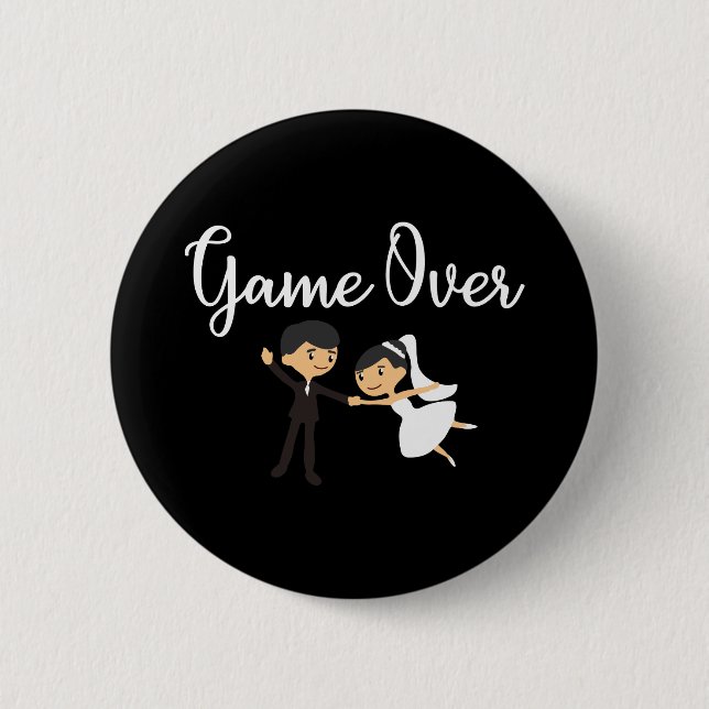 Badge Rond 5 Cm Jeu de mariage au-dessus des jeunes mariés - idée (Devant)