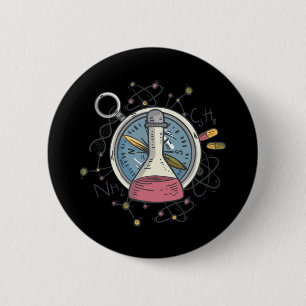 Badge Rond 5 Cm Jeu de mots drôle de chimie scientifique