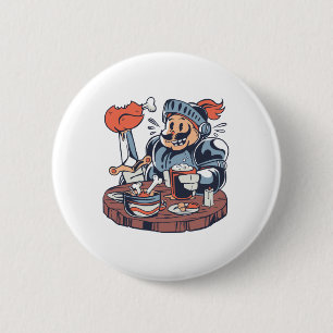 Badge Rond 5 Cm Jeu de mots drôle sur la nourriture de poulet