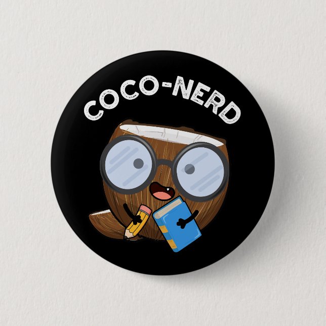 Badge Rond 5 Cm Jeu de noix de coco nerd drôle de fruits de coco B (Devant)