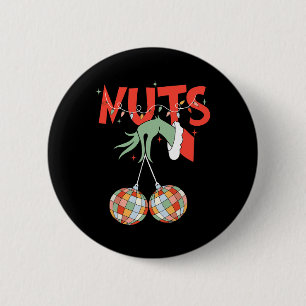 Badge Rond 5 Cm Jeu de poitrine Correspondant Châtaignes Noël Noël
