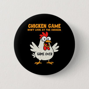Badge Rond 5 Cm Jeu de poulet drôle Ne regardez pas l'animation de