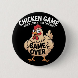 Badge Rond 5 Cm Jeu de poulet Ne regardez pas le poulet Drôle de p