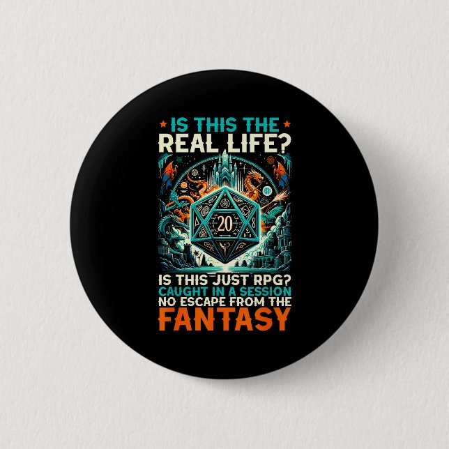 Badge Rond 5 Cm Jeu de rôle Rpg Master D20 Tabletop Drôle Rp (Devant)