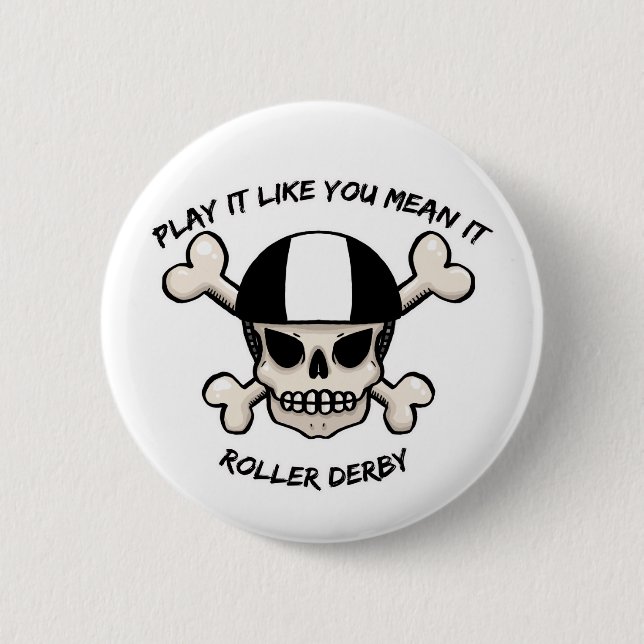 Badge Rond 5 Cm Jeu de Rollerderby il vous aiment moyens il (Devant)