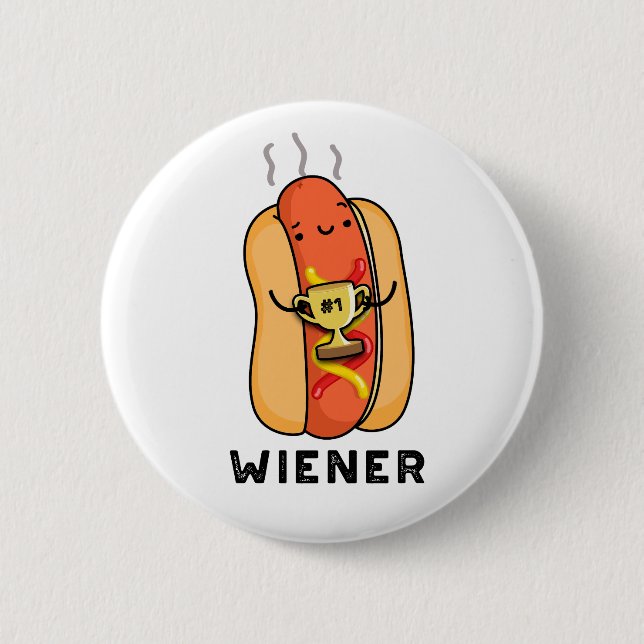 Badge Rond 5 Cm Jeu de saucisse drôle Wiener (Devant)