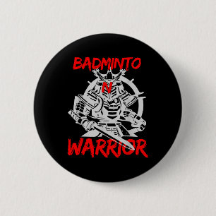 Badge Rond 5 Cm Jeu de sport de raquette de guerrier de badminton