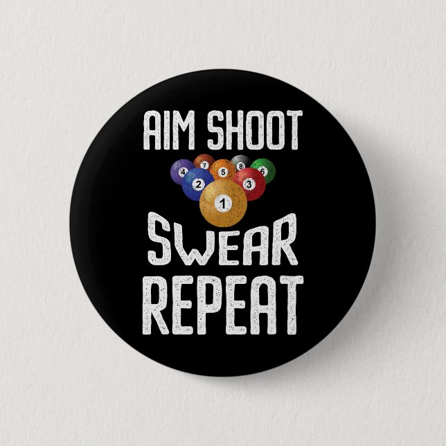 Badge Rond 5 Cm Jeu de tir de but Répéter Funny Billard Lecteur Po (Devant)