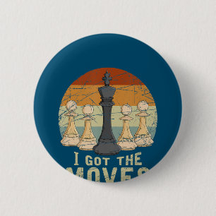 Badge Rond 5 Cm Jeu d'échecs du roi de pion Figure Échecs cadeaux