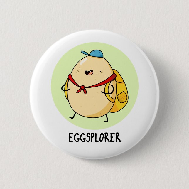 Badge Rond 5 Cm Jeu d'explorateur d'oeufs amusant (Devant)